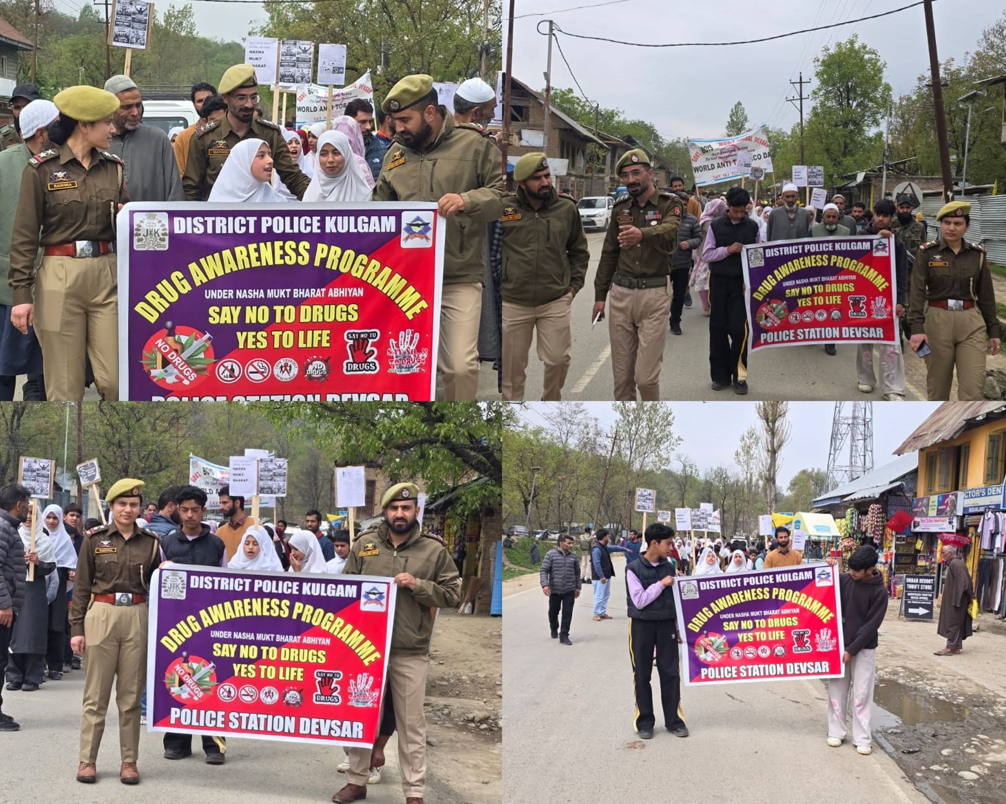 Nasha Mukti Abhiyan Campaign Held Across District; Devsar Police Lead Awareness Rally